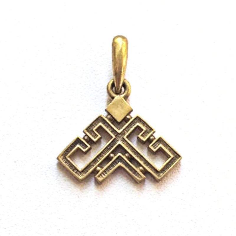 woman giving birth necklace pendant,bronze womens charm,women's necklace amulet - 吊飾/掛飾 - 銅/黃銅 金色