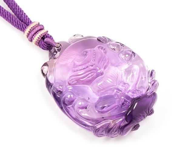 【極美品】YGS ART EA3 メタリックパープル絞り柄×TGレザーパープル Zhengjia Jewelry]パープル極純愛九尾狐 33gパープルペンダント