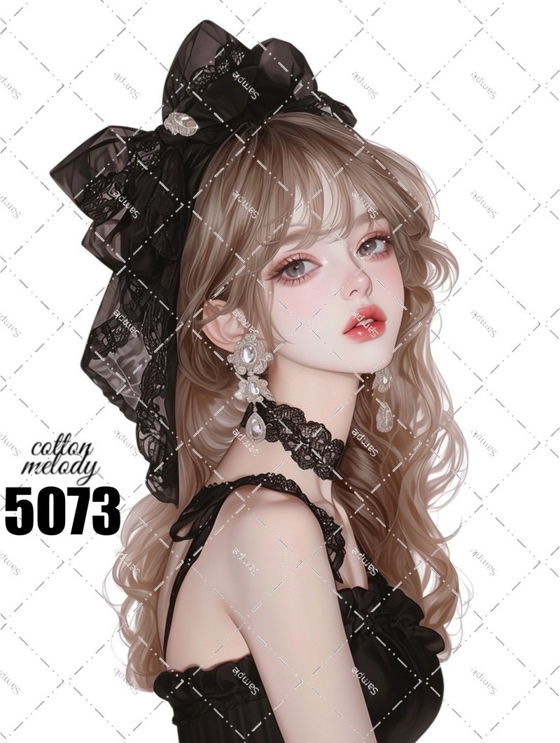 original sticker no.5073 人物ステッカー オリジナルステッカー オリジナル人物ステッカー 装飾ステッカー cotton melody - 貼紙 - 紙 