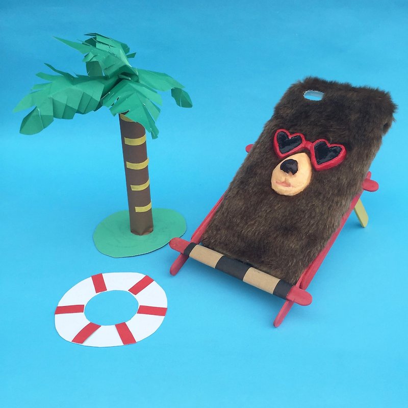 Summer Bear case phone - เคสแท็บเล็ต - วัสดุอื่นๆ สีนำ้ตาล