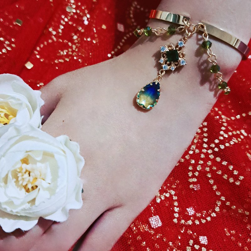 Original Exotic Series Bracelet - Loulan Magic Banquet Qingluo - สร้อยข้อมือ - โลหะ สีเขียว