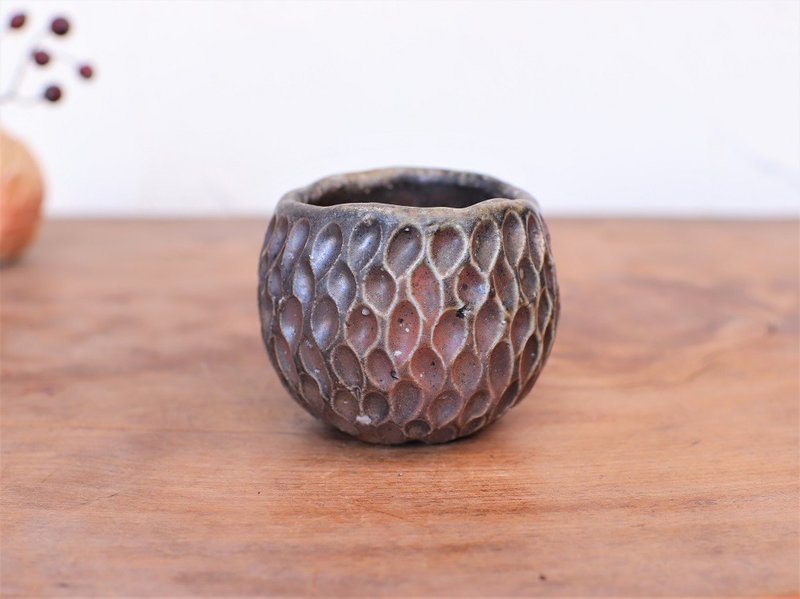 備前焼 ぐい呑み(手びねり)　gi-333 - 酒杯/酒器 - 陶 咖啡色