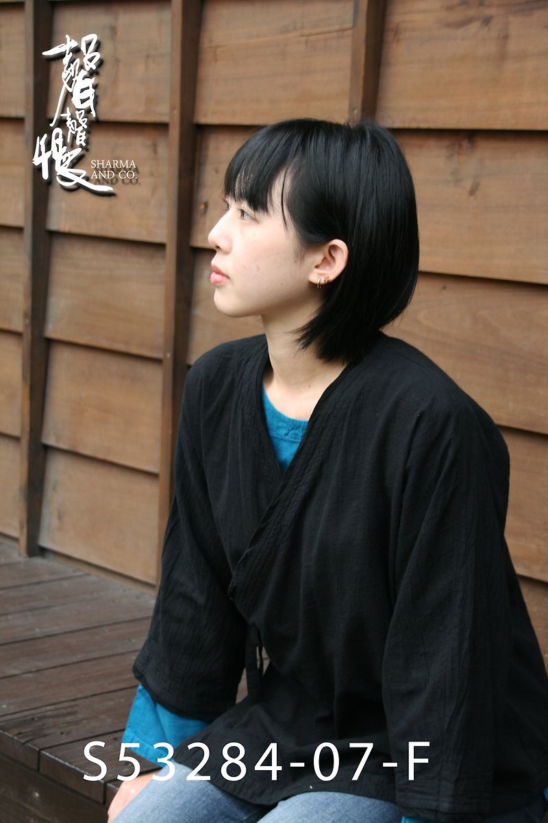 【聲聲慢】 迷你茶服 淑女穿搭 手工染布 中國風 棉麻 手染服飾 - 女大衣/外套 - 棉．麻 多色
