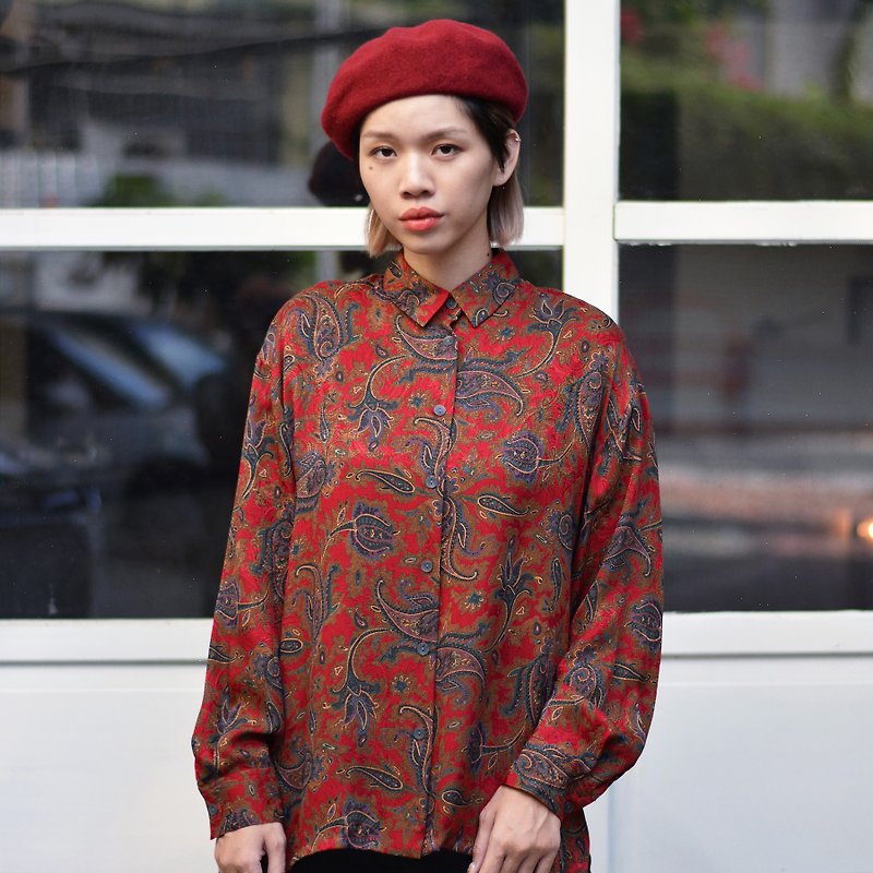 Zhu Fu | Silk Baroque Long Sleeve Vintage Shirt - เสื้อเชิ้ตผู้หญิง - วัสดุอื่นๆ 