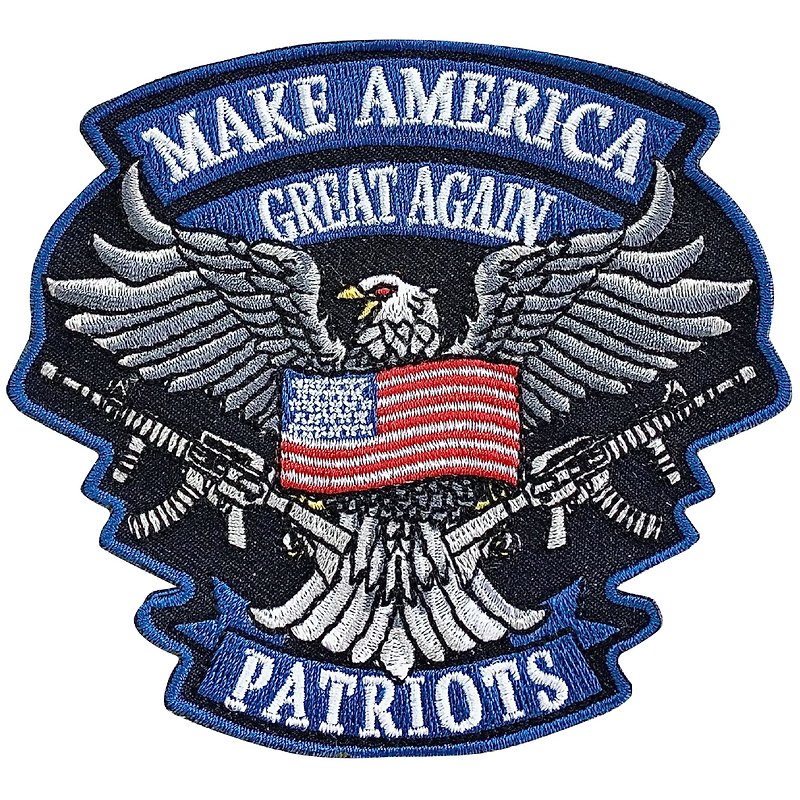 American Patriotic Eagle Gray Blue Patch Embroidery Adhesive Patch Armband Cloth Label Patch Patch - Badges & Pins - Thread Multicolor