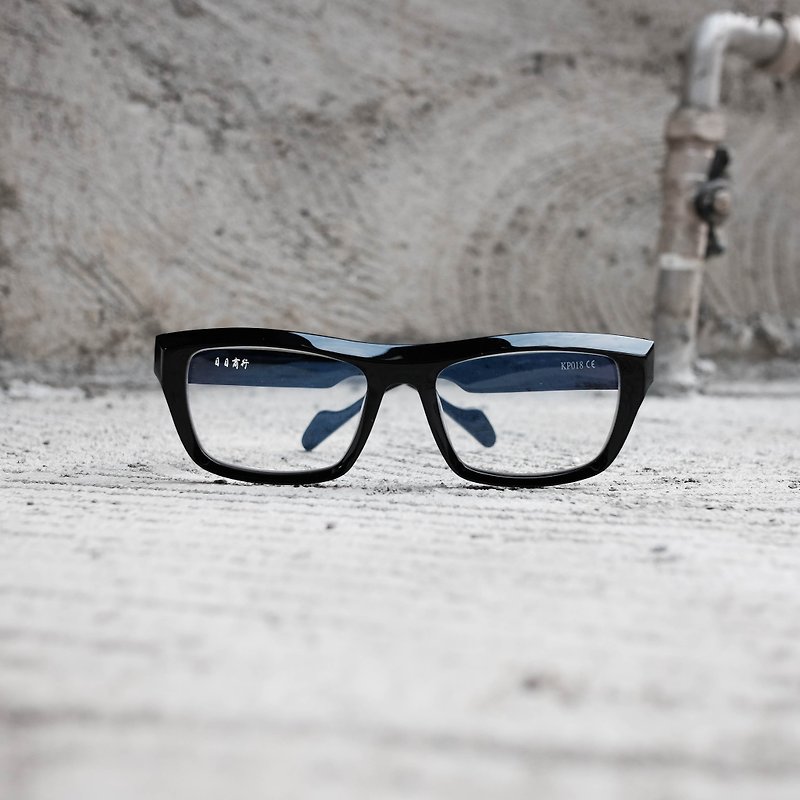 [Head] Japanese firm mesh plate angle characteristics of black-rimmed plate frame glasses - กรอบแว่นตา - วัสดุอื่นๆ สีดำ