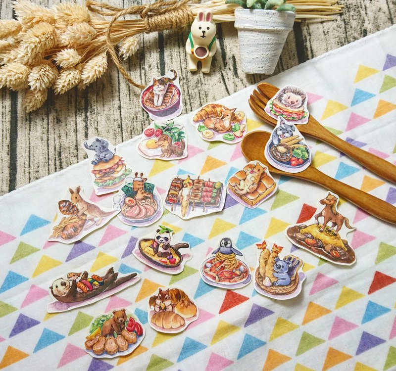 Small animal canteen / 17 into sticker - Stickers - Paper Multicolor