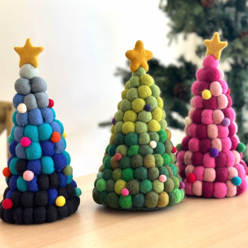 [Refurbished clearance] Desktop Christmas tree sample Christmas ornaments Christmas tree wool felt ornaments - ตุ๊กตา - ขนแกะ 