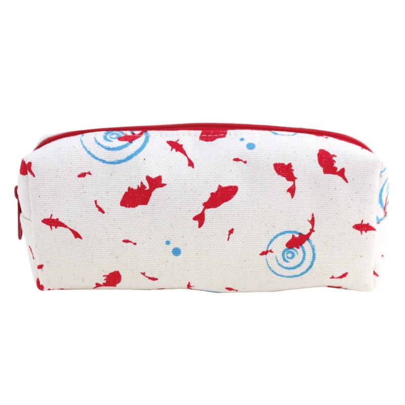 金魚造型筆袋 棉質 文具 鉛筆 化妝品 日本製造 - 鉛筆盒/筆袋 - 塑膠 白色