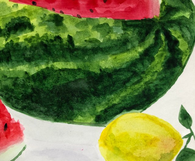 【スイカって美味しいんだね　原画】シーグラスアート シーグラス ガラスアート＊スイカ 向日葵 - メルカリ