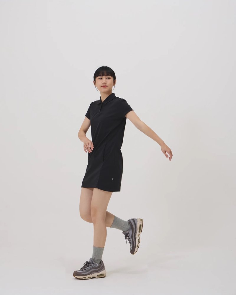 Minimalist sports light dress (black) - One Piece Dresses - Nylon Black