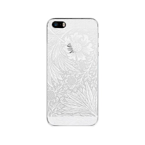 ModCases Clear Samsung Galaxy case clear iPhone hard case white flower 2004