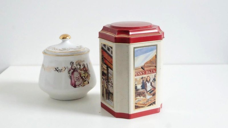 英國復古茶葉罐/咖啡罐 - 廚具 - 其他金屬 紅色