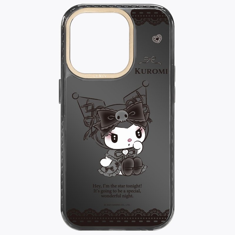 酷洛米 鏡面蕾絲 磁吸版黑框 iPhone 16 15 14 13 Pro Max 防摔殼 - 手機殼/手機套 - 環保材質 黑色