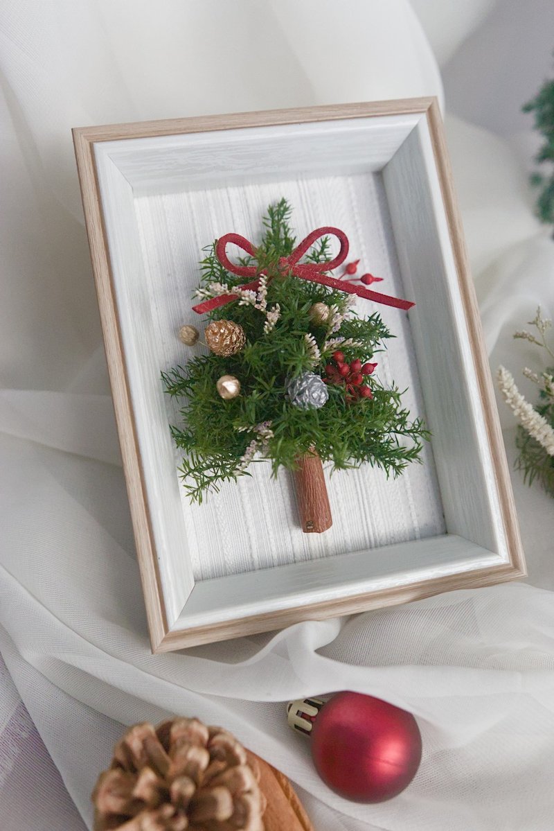 聖誕祝福小樹框 - 永生乾燥花禮 | 聖誕禮物 | 交換禮物 - 乾燥花/永生花 - 植物．花 多色