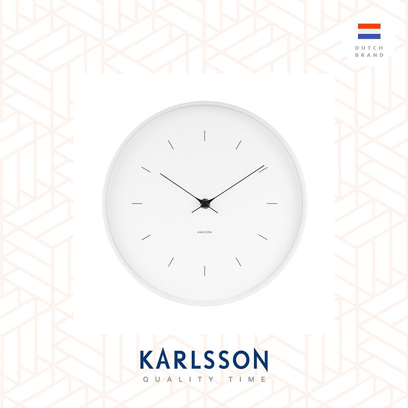 Karlsson wall clock 27.5cm Butterfly Hands white - นาฬิกา - โลหะ ขาว
