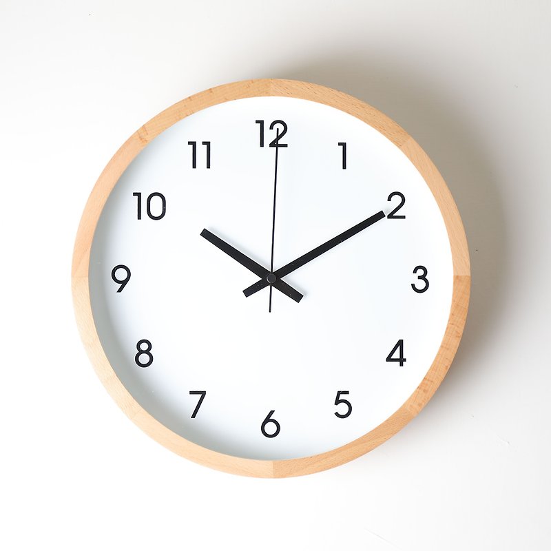 Log Wall Clock-Simple Silent/Solid Wood/Clock - Clocks - Wood Orange