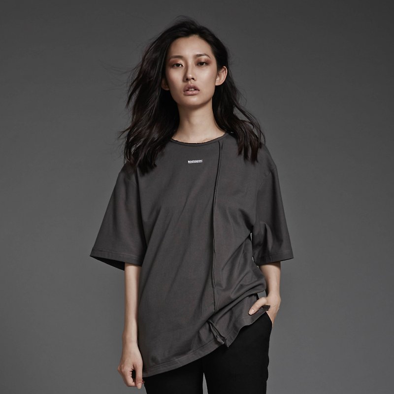 DYCTEAM - Cutting Fifth Sleeve (S only) - Women's T-Shirts - Cotton & Hemp Gray