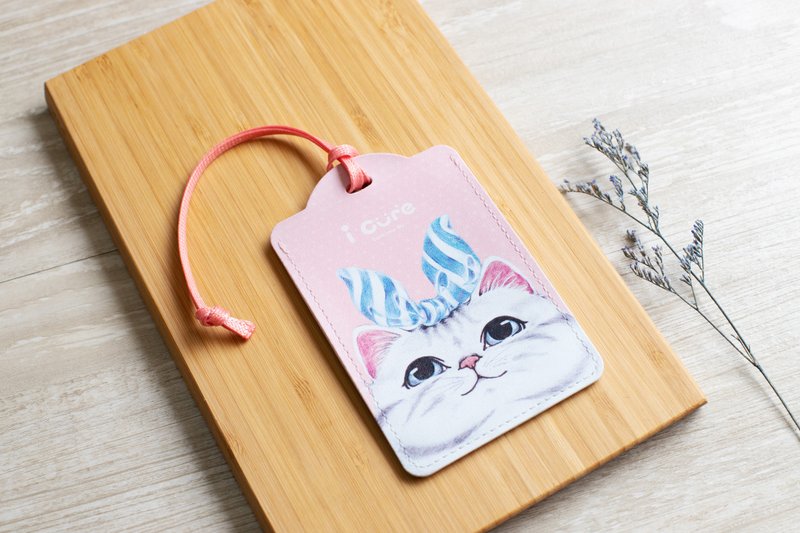 Universal Card Set/Luggage Tag/ Ribbon Cat_H8 - ID & Badge Holders - Other Materials Pink