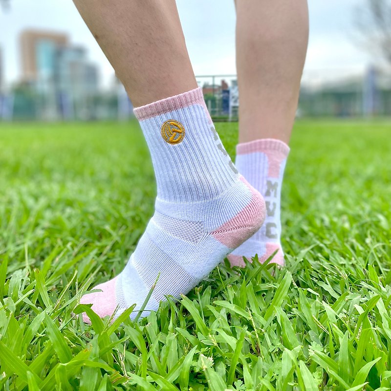 Electric embroidered volleyball totem sports socks - Fitness Accessories - Cotton & Hemp White