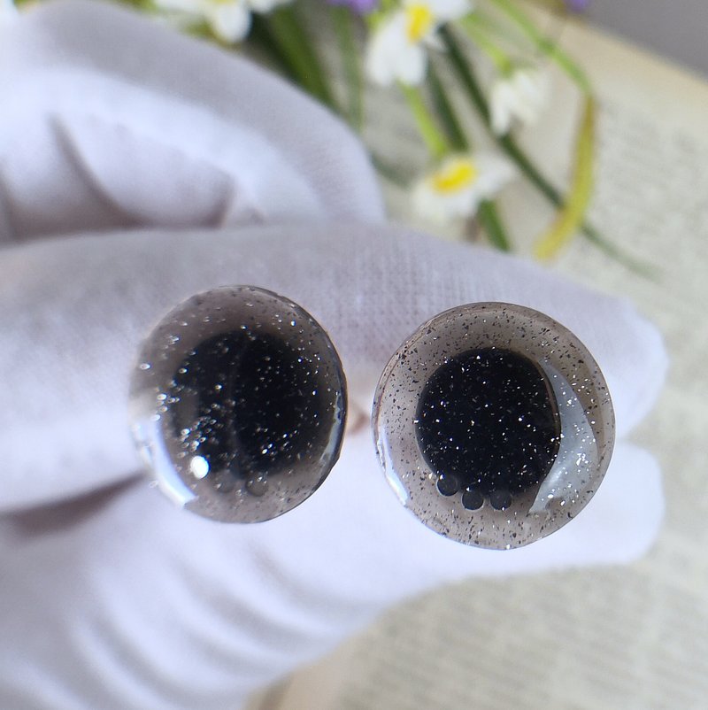 Grey 3D Eye chips 14mm, doll Eye chips for Custom Blythe - 公仔/玩偶 - 樹脂 