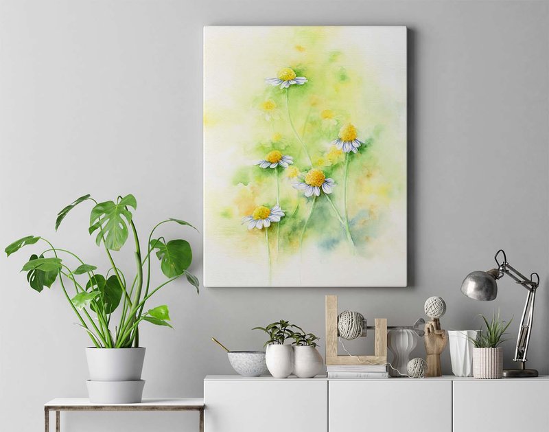 【Chamomile】Limited Edition Watercolor Art Print. Botanical Flower Wall Art Decor - โปสเตอร์ - กระดาษ 