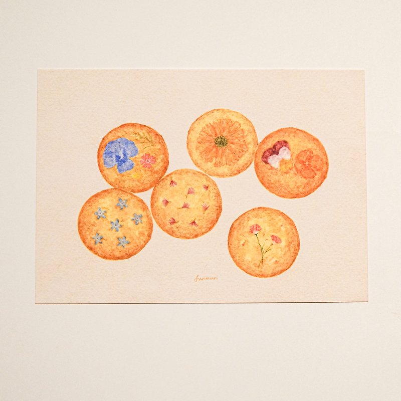 明信片 押花餅乾的香氣 - 卡片/明信片 - 紙 橘色