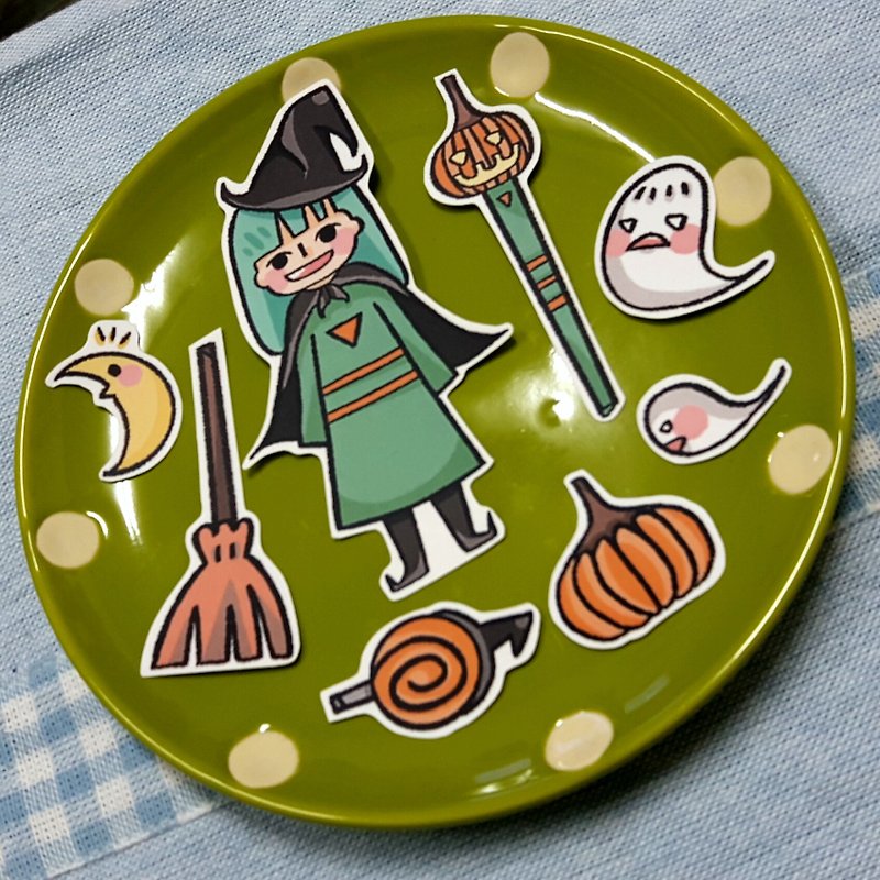 / Happy Halloween! Happy Halloween too! / Matte large sticker set - สติกเกอร์ - วัสดุกันนำ้ 