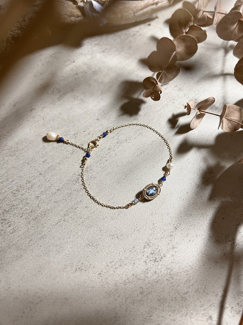 Dark Blue Little Feiyan·Natural Stone Bracelet - Bracelets - Precious Metals Blue