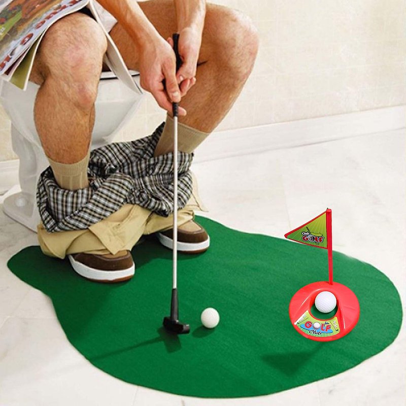 British Temerity Jones toilet kills time with a fun one-person golf game set to exchange gifts - Other - Plastic Green