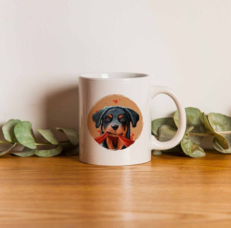 [Preferred Gift] High Color Mug Free Custom Printing Dog-German Penscher - Mugs - Pottery White