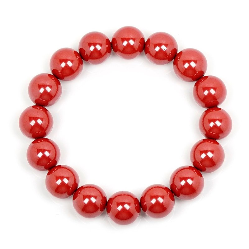 Cinnabar 12mm Cinnabar Bracelet - Bracelets - Semi-Precious Stones Multicolor