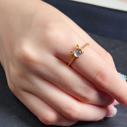 瓔珞珠寶盒 E.L.Jewelry Box 玻璃種翡翠蛋面戒指 925純銀 | 天然緬甸玉A貨翡翠 | 送禮