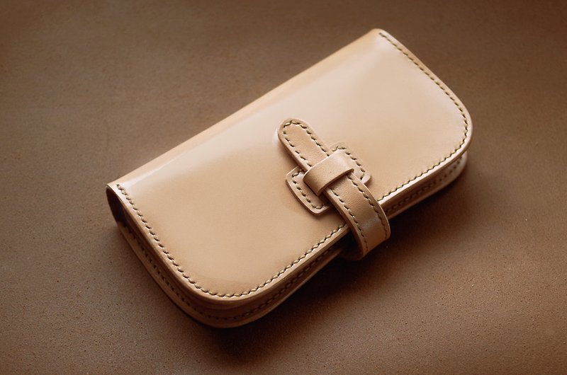 Natural leather wallet (Reverse mountain type) - กระเป๋าสตางค์ - หนังแท้ สีกากี