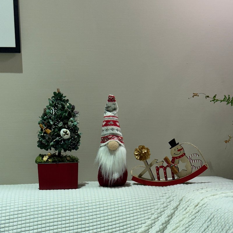 [Christmas Gift Exchange] Everlasting Glowing Christmas Tree Snowman Ornament Nordic Santa Claus - ของวางตกแต่ง - วัสดุอื่นๆ สีเขียว