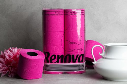 RENOVA 葡萄牙皇家天然彩色香氛衛生紙 Renova滾筒式香氛彩色卷紙六入 家居裝飾時尚喬遷禮不掉色環保