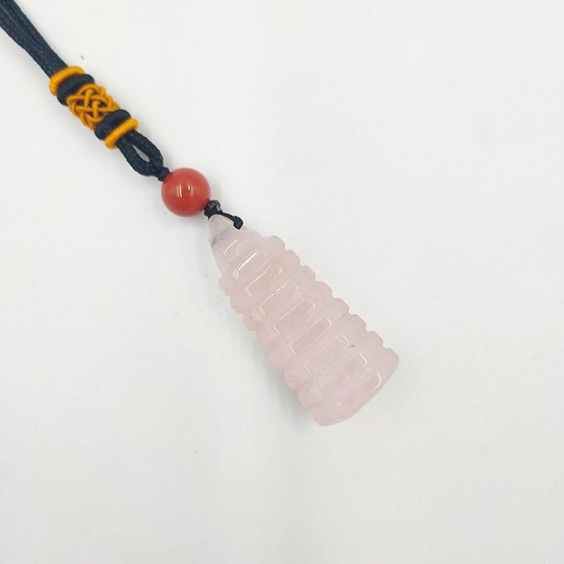 粉晶吊飾項鍊 首飾 飾品 開運小物 - 項鍊 - 其他材質 黑色