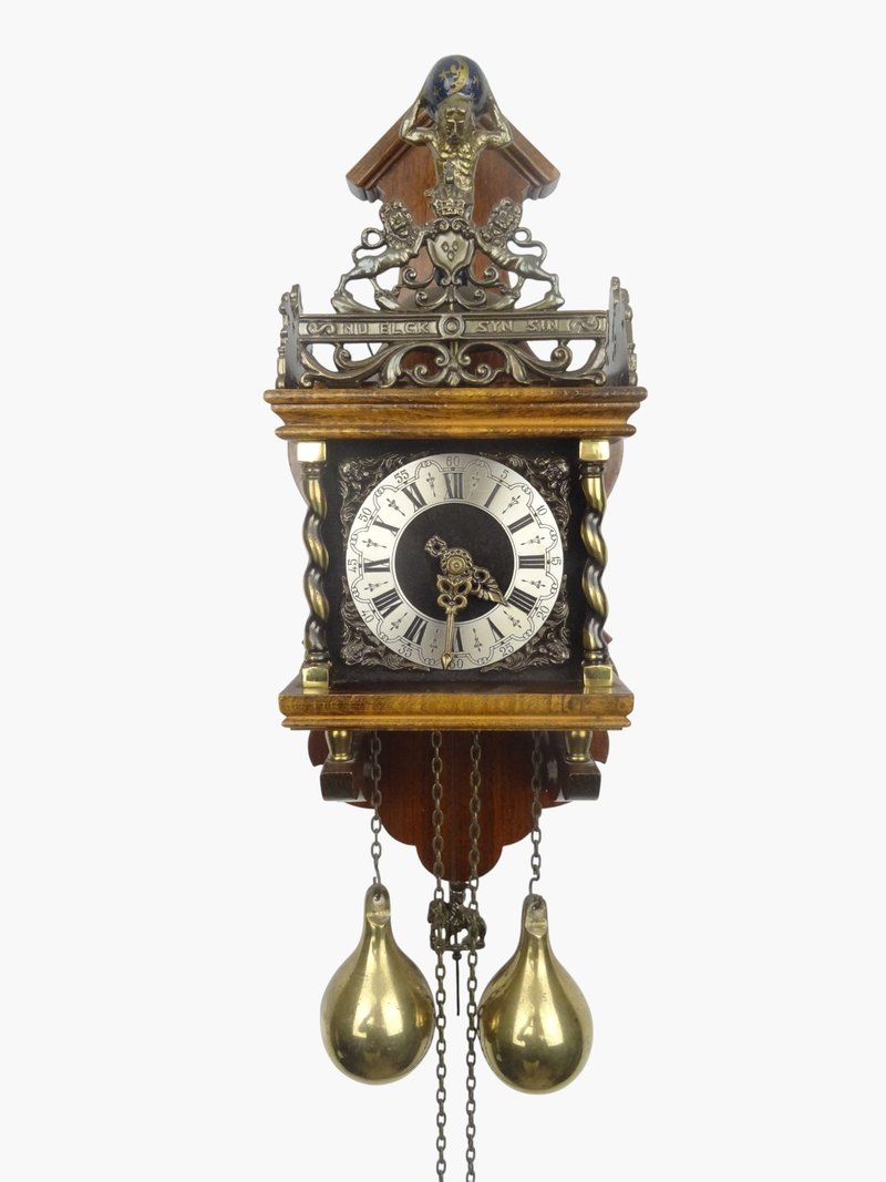 Zaanse Dutch Warmink Wall Clock Vintage Antique 8 day (WUBA Junghans Era) - 時鐘/鬧鐘 - 木頭 咖啡色