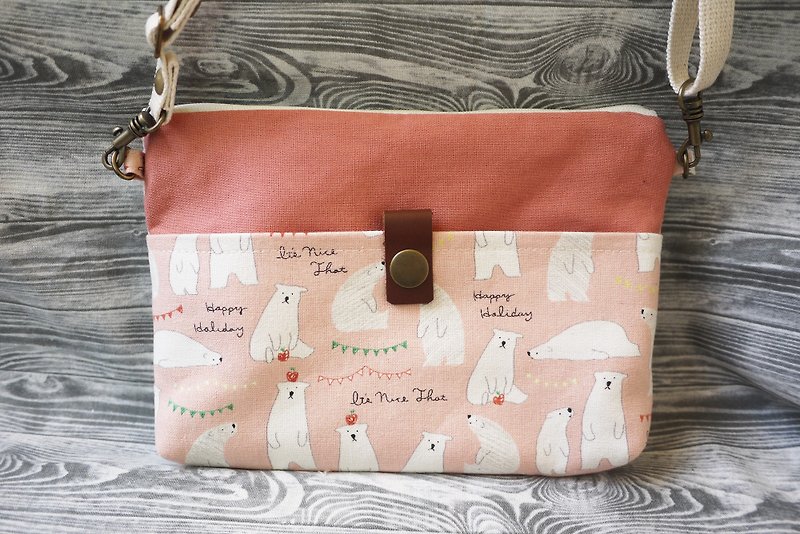 The first choice for exchanging gifts is the polar bear flat bag (pink) - Messenger Bags & Sling Bags - Cotton & Hemp 