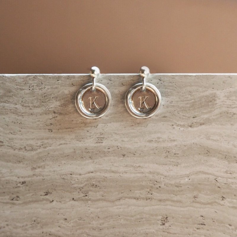 │ Customized │ Sealed Letter Drop Earrings-Sterling Silver - Earrings & Clip-ons - Other Metals Silver