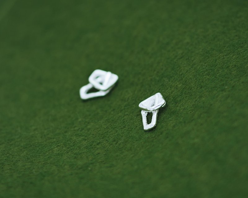 Flagstone earrings - small earrings - Japanese - wabi sabi - gift for her - Earrings & Clip-ons - Silver Silver