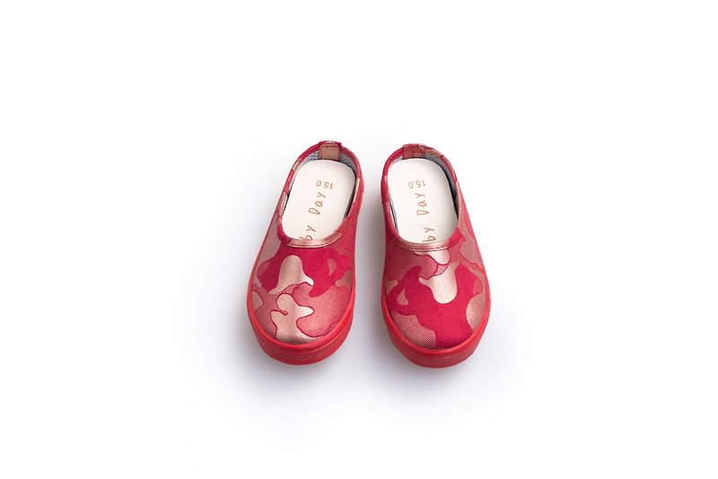 วัสดุอื่นๆ รองเท้าเด็ก สีแดง - "Baby Day" MIT Pearlescent Camouflage Lightweight Shoes "KID" Red Gold Children's Shoes Parent-child Shoes