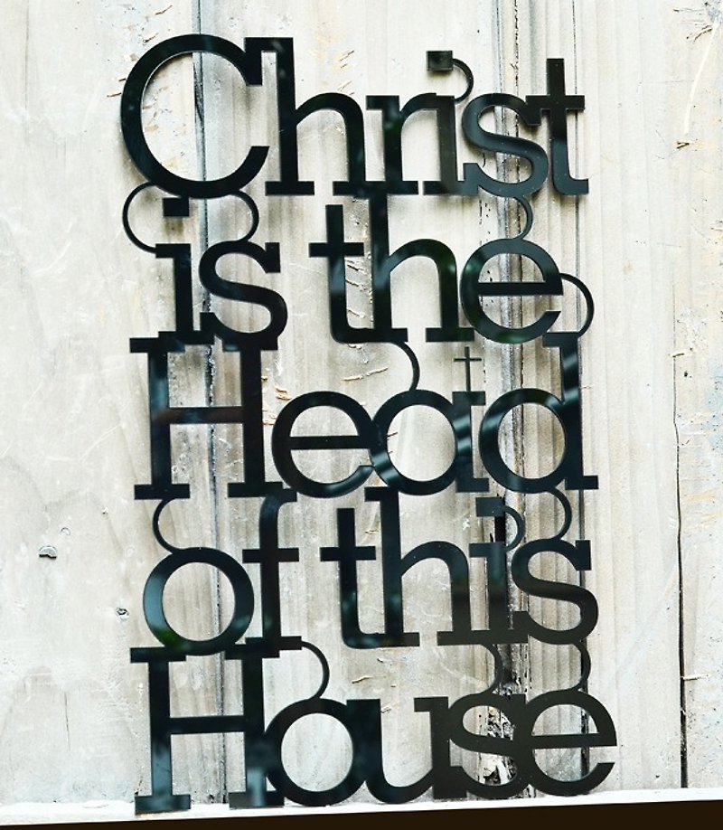 基督是我家之主 Cross/經文掛飾/壁貼/擺飾/禮品 - 壁貼/牆壁裝飾 - 壓克力 黑色