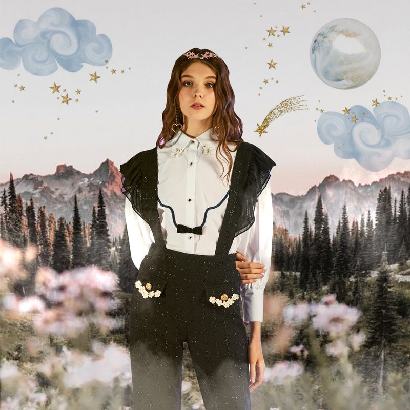 (FREE SIZE) White Swan Shirt - 女襯衫 - 棉．麻 
