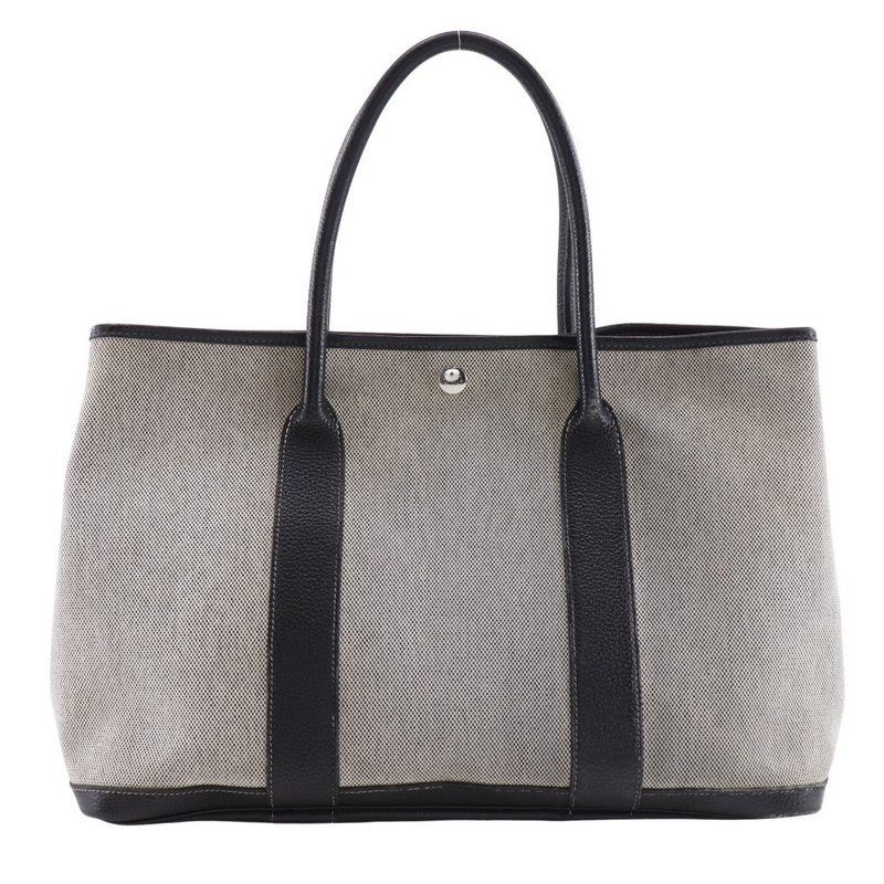 【日本直送】エルメス HERMES ガーデンパーティ36PM トートバッグ ボルデュックリボン柄 2006年限定 トワルアッシュ グレー レディース【中古】 - 手提包/手提袋 - 棉．麻 灰色
