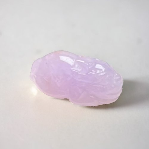瓔珞翡翠 【招財神獸】冰種紫羅蘭翡翠三腳蟾蜍 | 戒面 | 天然緬甸玉翡翠