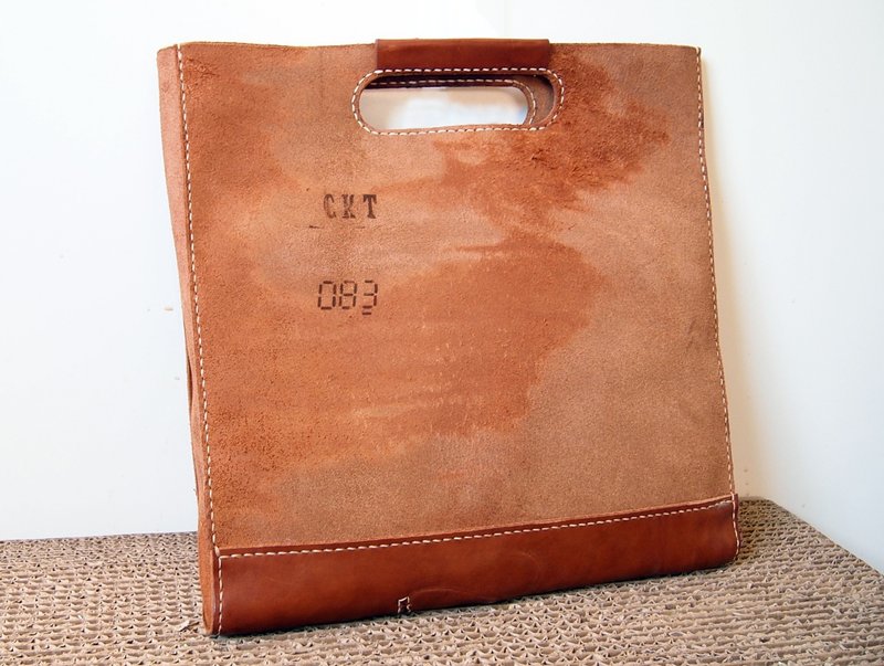 I just need you to carry the A4 file bag with you. - Handbags & Totes - Genuine Leather Orange