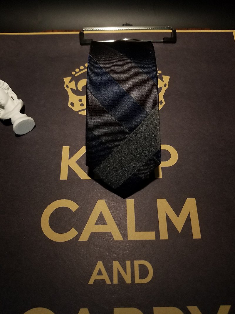 Blue-grey striped tie Business suit tie - Ties & Tie Clips - Silk Multicolor