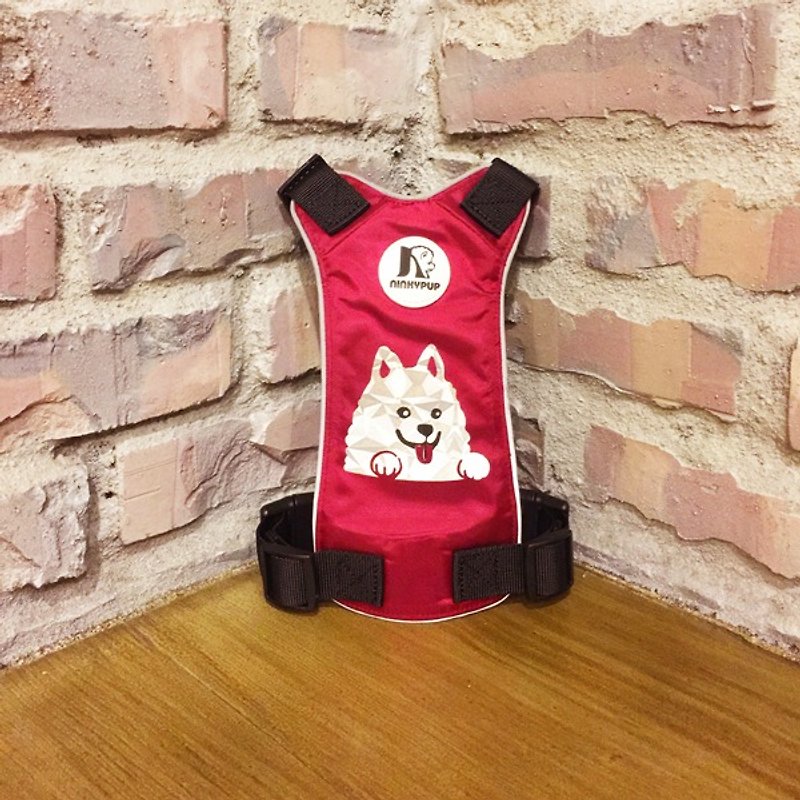Spitz Pet reflective harness traction rope safety group NINKYPUP PLUS series models customized name - อื่นๆ - วัสดุกันนำ้ สีแดง
