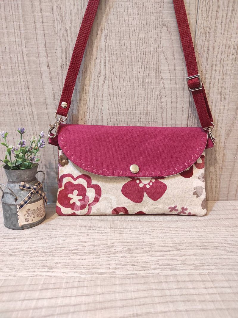 Multi-purpose mobile phone bag--colorful flowers - กระเป๋าแมสเซนเจอร์ - ผ้าฝ้าย/ผ้าลินิน 